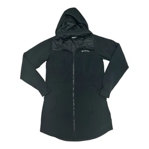 Columbia Women's Sz S Navy Blue Full Zip Long Jacket Adjustable Hood And Sleeve - Picture 1 of 16