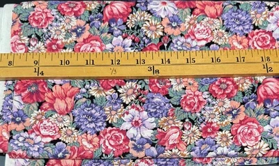 Vintage Fabric Cotton Multi Floral Concord Fabrics Joan Kessler USA 1.5 yards - Image 1 of 2