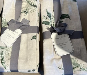 NEWPottery Barn Monique Lhuillier Lily Of The Valley Cotton Napkins - Set Of 8 - Picture 1 of 3