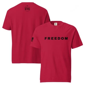 T-Shirt Freedom Comfort Colors | Indossa rossa per Charlie Kirk | Christian MAGA - Foto 1 di 6