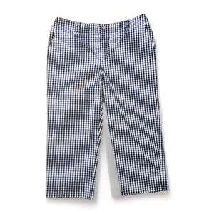 Ralph Lauren Women's Size 10 Black White Gingham Capri Pant Stretch Preppy - Picture 1 of 7