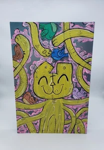 Abstract Cat Art Original art On Canvas - Picture 1 of 13