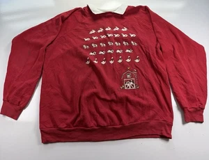 Vintage Morning Sun Farm Animal Sweatshirt XXL Red Collar Barn Made in USA - Picture 1 of 10