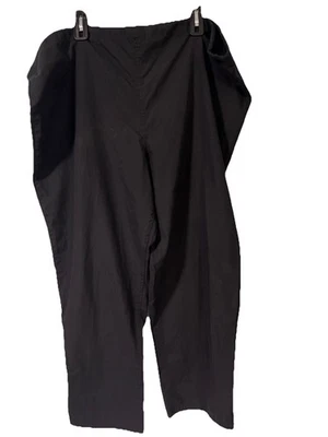 Pantalones Médicos Negros Talla XL Pierna Recta Cordón Cintura Bolsillo Trasero #RN52469 Foto 1 de 4