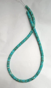 MEXICAN TURQUOISE 6MM HEISHI BEADS - 16" Strand - 5268E - Picture 1 of 6