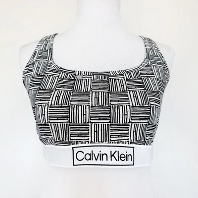 Calvin Klein Reimagined Heritage Bralette Womens Size XL White Black Unlined - Image 1 of 4