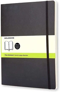 Moleskine Classic Notebook Soft Cover XL Plain/Blank Black 192 Pages - Imagen 1 de 4