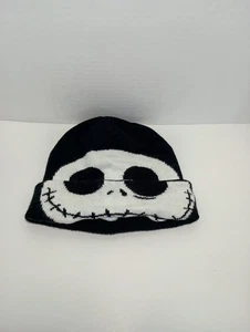 Disney nightmare before Christmas jack Skellington Flip Down Black Beanie Hat - Picture 1 of 4