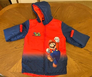 Super Mario Nintendo Video Game Hooded Jacket Kids Red Blue Boys Size 18-20 - Picture 1 of 8