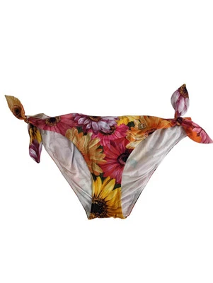 DOLCE & GABBANA Pink Floral Bikini Set Carretto Side Tie Bottoms L NEW RRP 465 - Image 1 of 4