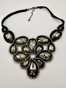 Swarovski Seductive Multi Smoky Champagne Teardrop Crystal Necklace, Adjustable - Picture 1 of 8