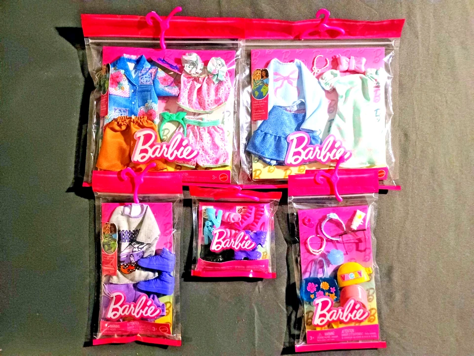 (Lote de 5) Nuevos conjuntos de ropa Barbie Fashions - Se adapta al tamaño de muñeca: 11,5 pulgadas (A17) Foto 1 de 1