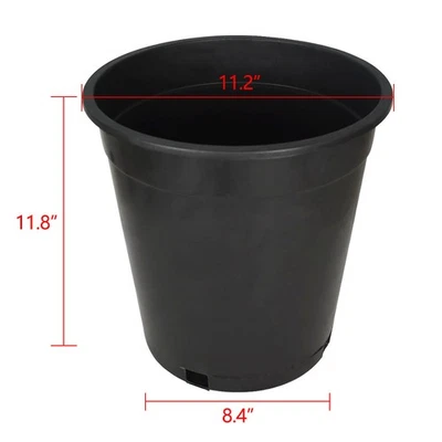 Vaso de planta resistente premium plástico preto recipiente para jardim 2 galões - Imagem 1 de 4