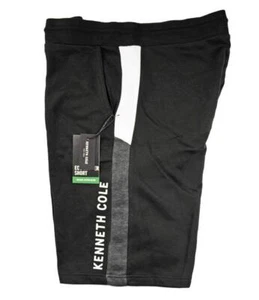 Kenneth Cole Big Mens 2X Eco Jogger Casual Shorts Fleece Flat Front Black White - Picture 1 of 7