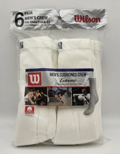 Wilson neu aus altem Lagerbestand gepolsterte Crew-Herrensocken 6 Paar Größe 6-12 Pakistan 81 % Baumwollmischung - Bild 1 von 7