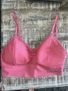NEW NAUTICA Intimates Women’s Size LG Coral Lace Bralette Removable Pads - Picture 1 of 5