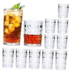  Embossed Plain Weave Mixed Glassware Set of 12,Exquisite 11oz Highball 