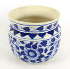 Vase Antike Vase IN Keramik Weiß Blu Malerei Handbemalt Cache Pot Pflanzer VS5