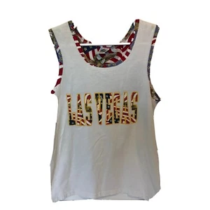Vintage Las Vegas Tank Top, L-XL, White, American Patriotic Themed - Picture 1 of 8