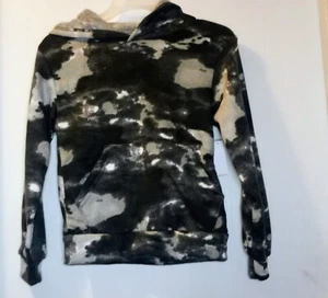 Quad Seven Boys Camoufla Black, Grey, White Hoodie Sweat Shirt Sz8/10 Since 1976 - Picture 1 of 3