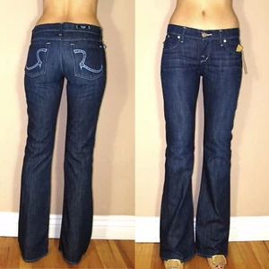 $248 Y2K Vintage Rock&Republic Kasandra Bootcut Dark Low Rise Jeans R Stud 24 25 - Picture 1 of 12
