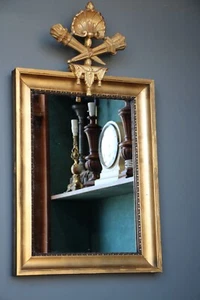 French Louis XVI gold gilt mirror ornate carved wooden frame 18th century style - Picture 1 of 8