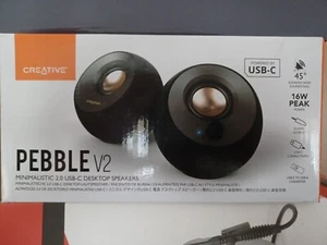 Pebble V2 - Minimalistic 2.0 USB-C Powered Desktop Speakers, 3.5 mm AUX-in, U... - Picture 1 of 2