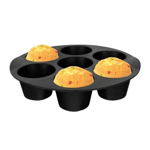 Silicone Muffin Pans for Baking 7-Cup Nonstick Cupcake Mold Chocolate Tins - Picture 1 of 12