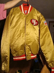 Authentische Vintage 49ers Pro Line Starter gold satinierte Jacke Größe XL - Bild 1 von 11