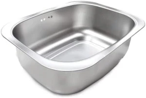Stainless Steel Washing-Up Bowl Multi-Purpose Dish Tub for Sink + Loofah - Picture 1 of 8