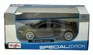 Maisto 1/24 Audi R8 V10 plus color gris metalizado deportivo cupé #31513 - Imagen 1 de 5