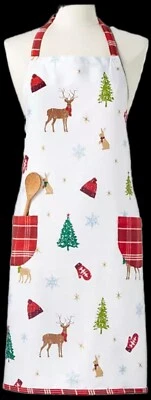 Delantal Colección Vacacional Martha Stewart Reno Árbol Copos de Nieve Bolsillos NUEVO DIFÍCIL DE ENCONTRAR Foto 1 de 4
