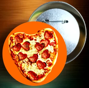 Pizza Button Pin Essen Rucksack Pins Pizzaliebhaber Geschenk Pizza Pop Art I Love Pizza - Bild 1 von 3