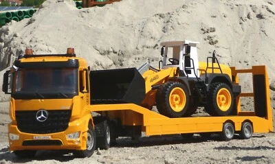 2-STÜCK RC TIEFLADER LKW Mercedes + GELENK-RADLADER "Ferngesteuert"   405107-2 - Bild 1 von 4