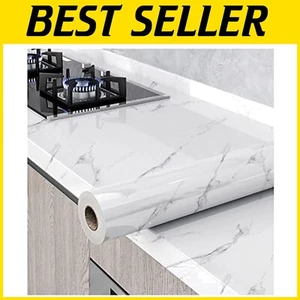Transform Your Space with Gray Marble Self-Adhesive Wallpaper - 23.6'' x 393'' - Picture 1 of 9