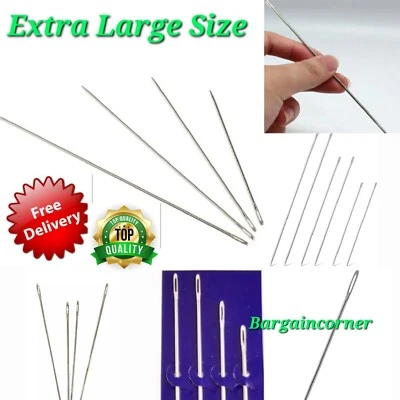 Jumbo Nadel extra groß große Öse Matratze Nadeln Puppe Basteln Nähen 4 Stück - Bild 1 von 4