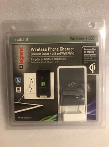 Legrand radiant Wireless Phone Charger with USB Port, Decorator Rocker Outlet - Picture 1 of 4