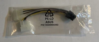 NEW- Asus Power Cable 14G000602502  Card 4 Pin (Molex) to 6 Pin Video Card - Image 1 of 2