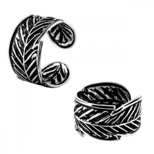 Moda Donna Helix Ohrmanschette Foglia Orecchino Clip Finto Piercing 925 Argento - Foto 1 di 2