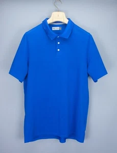 Kjus Mens Luan Polo Performance Golf Shirt Blue Size 50 Polyester Short Sleeve - Picture 1 of 15