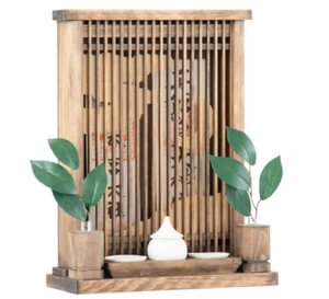 Japanischer KAMIDANA Haushalt Shinto-Schrein AMATERASU Halbmond 12,8"H Holzaltar - Bild 1 von 13