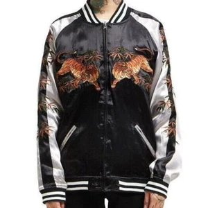 Chaqueta de recuerdo para hombre REVERSIBLE Sukajan patrón japonés bordado tigre bambú - Imagen 1 de 23