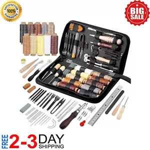 Leather Working Tools Craft Kit Repair Waxed Thread Stitching Punch Sewing Craft - Picture 1 of 7