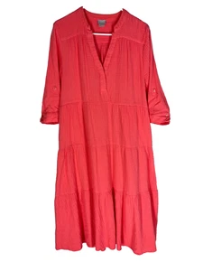 Chico's Maxikleid Gr. 2 Damen L Oversize Gaze Stufen Rüschen Sommer Resort NEU - Bild 1 von 7