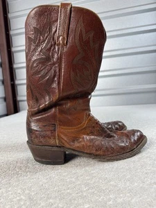 Botas Vaqueras Lucchese 1883 Cuero Avestruz Marrón Coñac Para Hombre Talla 10.5D N7017R4 - Imagen 1 de 11