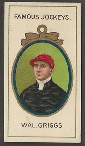 TADDY-FAMOUS JOCKEYS 1910 (WITH FRAME) HORSE RACING-#06- WAL. GRIGGS - Picture 1 of 2