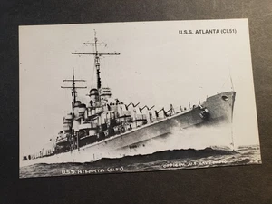 Cruiser USS ATLANTA CL-51 cubierta naval sin usar FOTO postal - Imagen 1 de 2