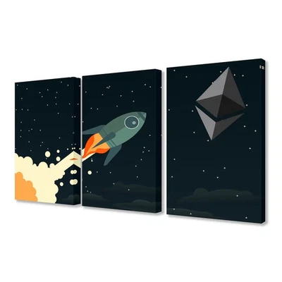 Stupell Industries Ethereum Triptych Wall Art - 16 x 24  16 x 24 - Image 1 of 4