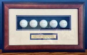Presidential Golfbälle Reagan, Bush, Nixon, Ford & Carter gerahmt Sammlung PC - Bild 1 von 9