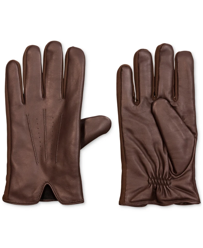 Guantes elásticos con pantalla táctil Isotoner Signature para hombre con ventilación de reloj marrón medio Foto 1 de 1